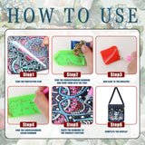 ARTopet DIY Diamond Art Painting Canvas Crossbody Bag Black Ethnic Minority Shoulder Purses Beach Bag Special Shaped Crystal by Numbers Mosaic Kits for Women-Cat ARTopet