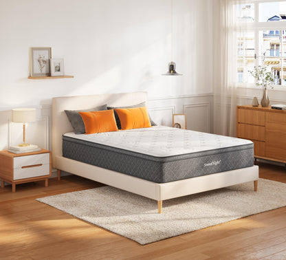 Sweetnight Twin Mattress - 12 Inch Twin Bed Mattress in a Box, Hybrid Twin Size Mattress with Pocketed Coils for Comfort Sleep and Balanced Support