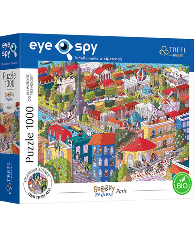 Trefl Eye-SPY Sneaky Peekers: Paris, France 1000 Piece Jigsaw Puzzle Prime 27"x19" Thick Cardboard, Surprising Details, Creative Entertainment for Adults and Children from 12 Years Old