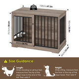 Dog Crate Furniture 47” Large Dog Kennel for Dogs Indoor, Heavy Duty Dog Cage with Sliding Door and 2 SUS Bowls Wooden End Table in Living Room for Small Medium Large Dogs, Rustic TTVIEW