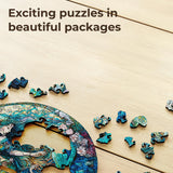 Crafthub Mystical Creatures Wooden Puzzles for Adults – A3 Dreamy Mermaid with 127 Pieces Wood Puzzles – Jigsaw Puzzles with Unique Animal Shapes – 10.9"x10.9" CRAFTHUB