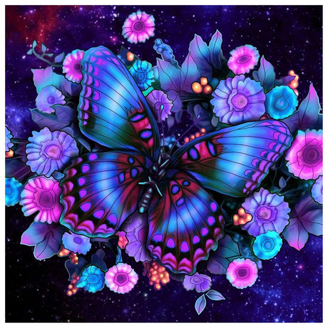 Huacan Butterfly AB Diamond Painting Kits, Full Drill Square Diamond Art Kit for Adults Butterfly Painting with Gem Wall Decor 11.8x11.8in/30x30cm lithographic Works of Art Huacan