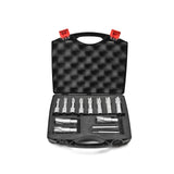 Annular Cutter Set Carbide TCT 13 pcs JESTUOUS 3/4 Inch Weldon Shank 1-3/8 Cutting Depth and Cutting Diameter from 1/2 to 1-1/8 Two Flat Bit for Drill Press with 2 Pilot Pins JESTUOUS