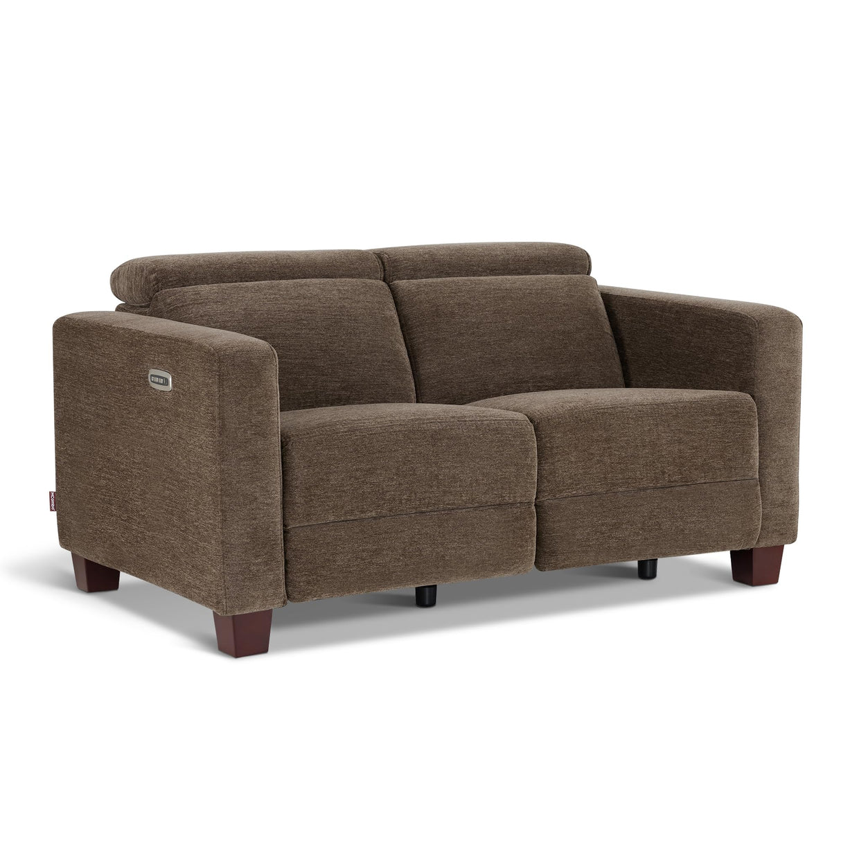 MCombo 62.2'' Wall Hugger Power Loveseat Recliner Sofa with Adjustable Headrest and USB & Type C Dual Charge Ports for Living Room, Office (Fabric, HL198M1) (Coffee) MCombo