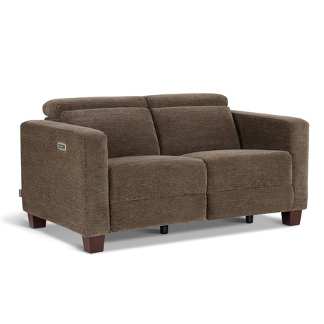 MCombo 62.2'' Wall Hugger Power Loveseat Recliner Sofa with Adjustable Headrest and USB & Type C Dual Charge Ports for Living Room, Office (Fabric, HL198M1) (Coffee) MCombo