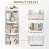 360° Rotating Bookshelf for Small Spaces, Display Rack, Modern Acrylic Corner Spinning Bookshelf with Turntable, 3 Tier Floor Standing Bookcase For Kids Adults, Book Organizer for Bedroom, Living Room Montary
