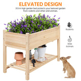 Yaheetech 47x23x32in Wooden Raised Garden Bed with Legs & Storage Shelf Horticulture Wooden Elevated Planter Box Vegetable Growing Bed for Flower/Herb/Backyard/Patio, 2pcs Yaheetech