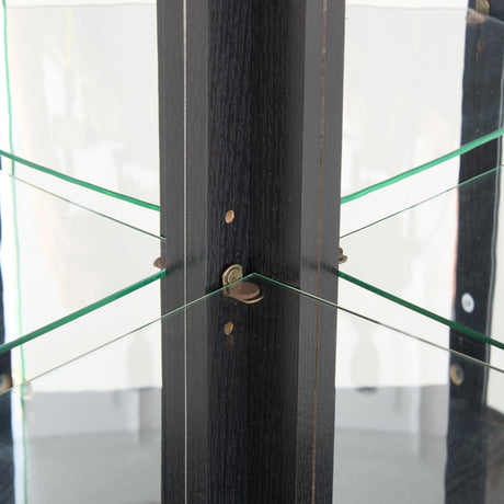 extrasleep Lighted Corner Curio Cabinet - Elegant Glass Display Case for Living Room & Bar Storage - Perfect for Antique Collections & Wine - Includes Built-in Lighting - Black extrasleep
