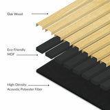 Wood Panels for Wall - Oak Acoustic Wall Panels - 4PK Wall Wood Panels - 94.49” x 12 - Soundproof Wood Wall Panels for Decor - Acoustic Slat Wood Wall Panels for Interior Decoration of Walls ZETY HOME