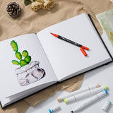 Ohuhu Mix Media Pad - 8.3"x8.3" Mixed Media Art Sketchbook, 120 lb/200 GSM Heavyweight Papers, 78 Sheets/156 Pages, PU Hardcover Mixed Media Paper Pad for Acrylic Painting Christmas Gift Ohuhu