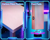 Casaottima L Shaped Gaming Desk, Corner Desk Gaming Table for Home Office, Computer Desk Sturdy Writing Workstation for Small Space, Easy to Assemble, 51 inch, Carbon Fiber Surface, Pink Casaottima