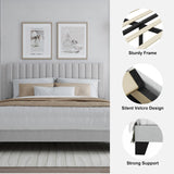 ZZBINUS Twin Size Bed Frame with Adjustable Tufted Headboard – Linen Upholstered Platform Bed, Sturdy Frame & Slats, No Box Spring Needed, Noise-Free, Easy Assembly (Gray, Twin) ZZBINUS