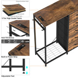 Espelism Dresser for Bedroom with Clothes Rack 5 Drawer Dresser with Charging Station LED Lights White Chest of Drawers Flexible Shelf and Open Storage Space for Bedroom Living Room (Brown) Espelism