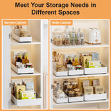 Delamu 3 Pack Pull Out Cabinet Organizer, 15.7"Deep Pull Out Drawers for Cabinets, Slide Out Drawers for Kitchen Cabinets, Bathroom Cabinet Organizer, Pantry (White) Delamu