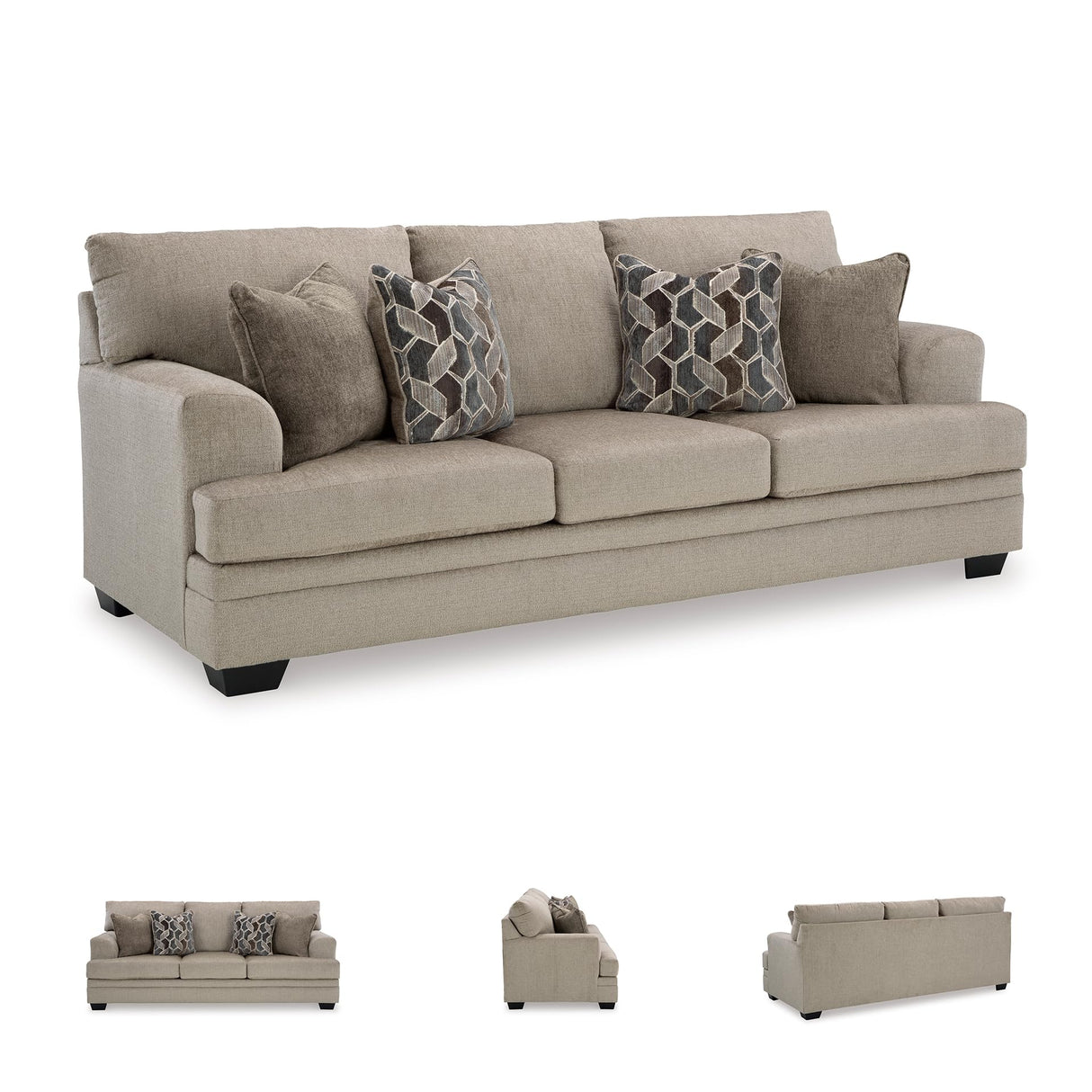Signature Design by Ashley Stonemeade Casual Sofa with 4 Toss Pillows, Light Brown Signature Design by Ashley