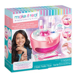 Light Magic Nail Dryer & Polish Set for Girls & Teens - 5 Vibrant Nail Colors, Art Stickers, Nail File, Cuticle Pusher & Dryer - Water-Based, Non-Toxic Polish Perfect Spa Day Manicures Make it Real Make It Real