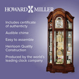 Howard Miller Majestic II Floor Clock, Wood Curio Cabinet, Triple Chimes & Pendulum Volume Control Storage Cabinets, Led Illuminated Shelves Best for Home Decor, Office & Farmhouse Howard Miller