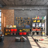 KILISTEELS 71" H x 45" W Metal Garage Shelving Unit 5 Tier Metal Storage Shelves Adjustable Shelving Unit Garage Shelves for Kitchen Warehouse Pantry Basement, 71" H x 45" W x 18" D, Black KILISTEELS