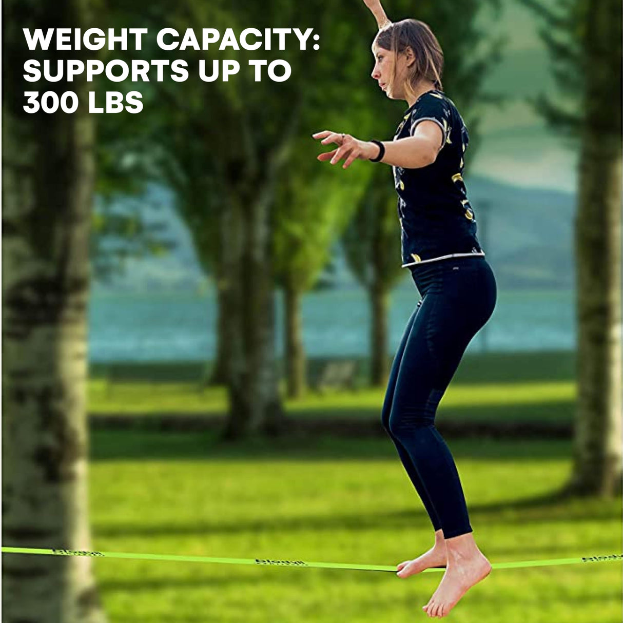 Flybold Obstacle Course for Kids - 40 Ft Ninja Warrior Slackline Kit with 8 Adjustable Obstacles - Tree Protectors, Twin Gear Ratchets, Carry Bag - Complete Outdoor Adventure Set flybold