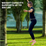 Flybold Obstacle Course for Kids - 40 Ft Ninja Warrior Slackline Kit with 8 Adjustable Obstacles - Tree Protectors, Twin Gear Ratchets, Carry Bag - Complete Outdoor Adventure Set flybold