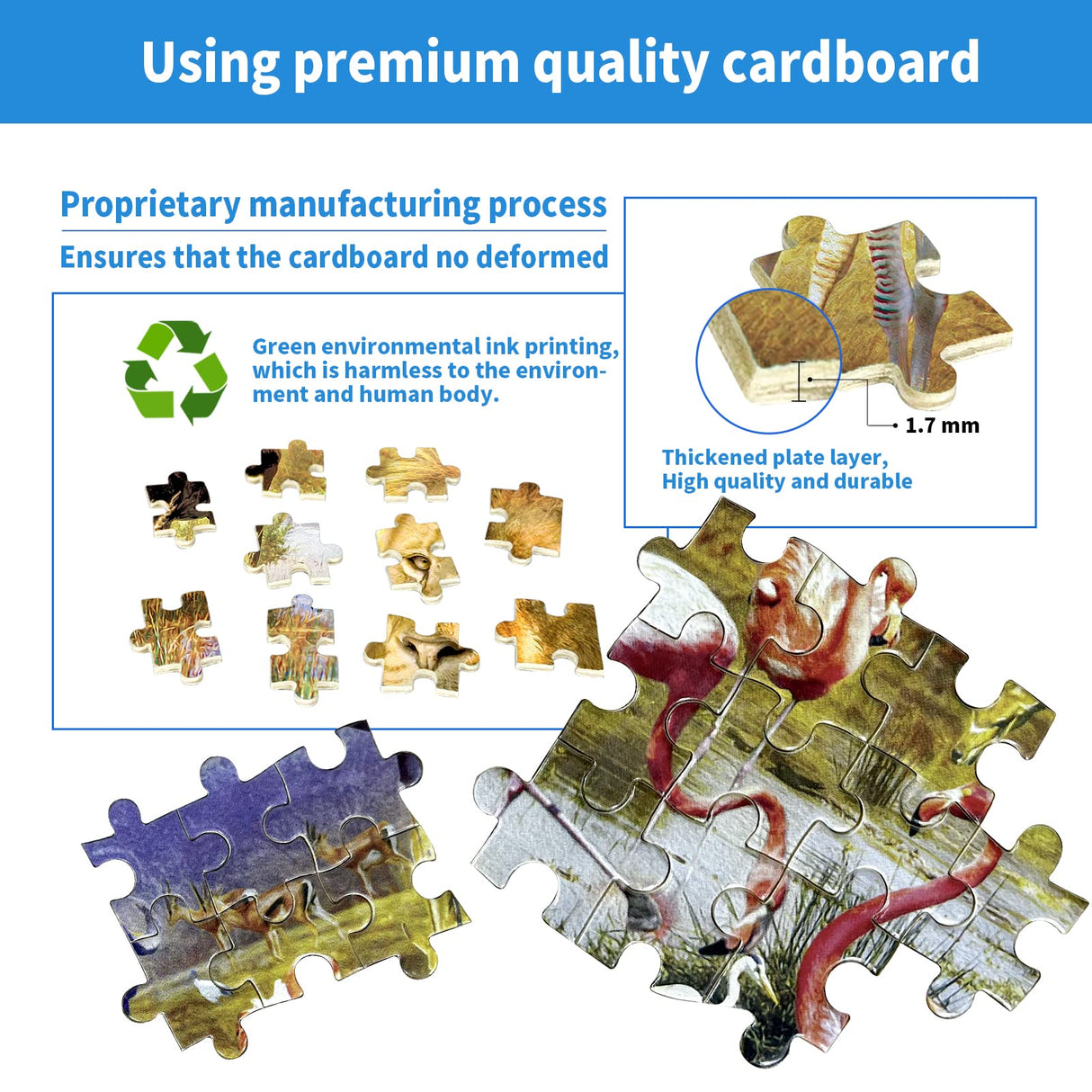 1000 Pieces African Animal Puzzles Jungle Scene African Beasts Elephant Jigsaw Puzzle for Adults Animal World Jigsaw Puzzles Home Decoration School Supplies Jigsaw Puzzles 1000 Pieces for Adults CHengQiSM