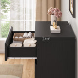 Jocoevol 4 Drawer Dresser for Bedroom, Black Dresser Chest of Drawers - Large Wood Dressers TV Stand with Deep Drawers Dressers for Living Room, Hallway, Entryway - Black Jocoevol