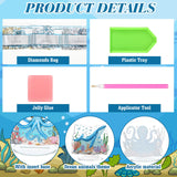 Cinnvoice 6 Pcs Ocean Animal Diamond Art Tabletop Decorations Sea Animal Centerpieces Octopus DIY Diamond Art Turtle Desktop Ornaments for Table Tabletop Decor Cinnvoice