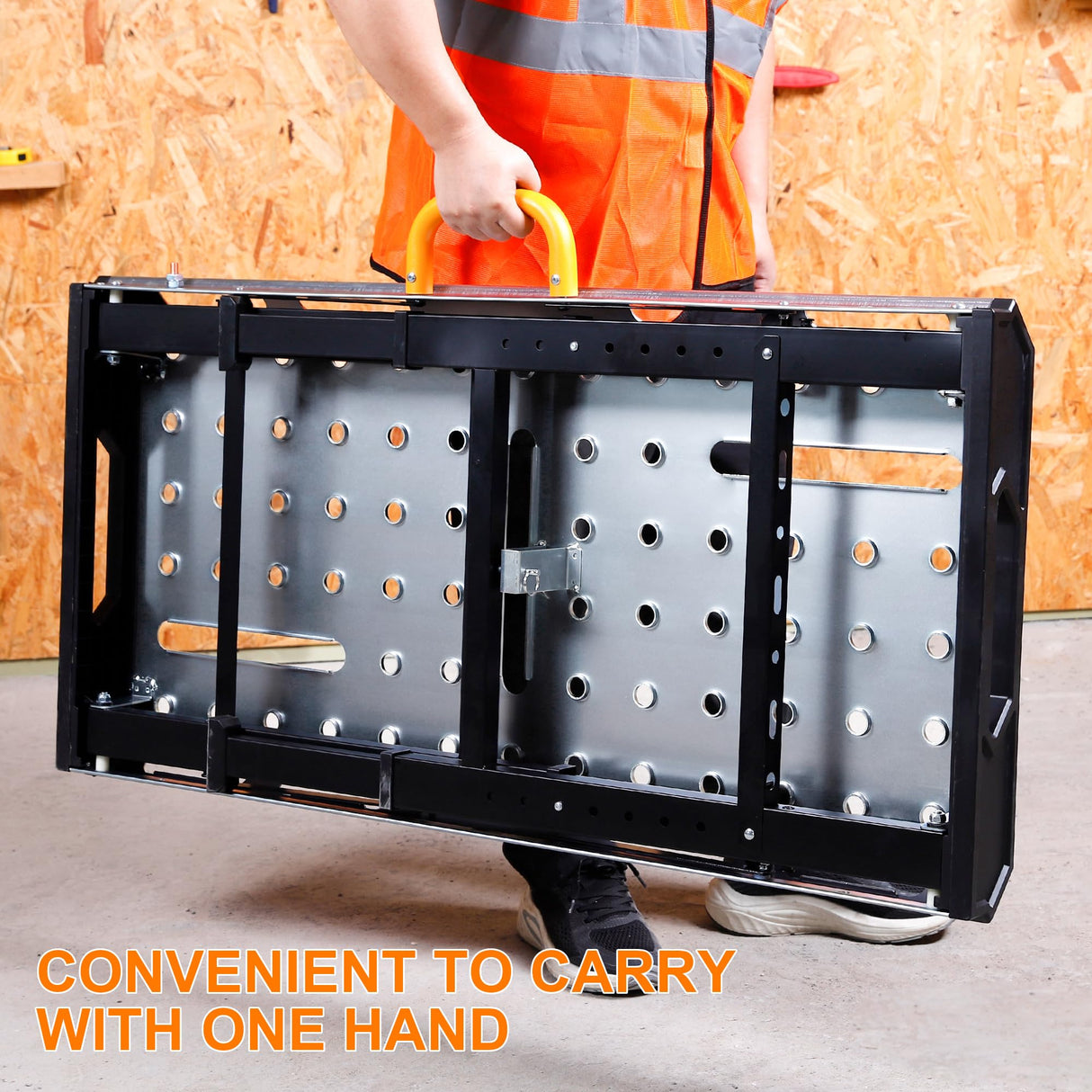 WORKESS Metal Welding Table Folding 1000 lbs Load Capacity Heavy Duty Steel Construction Workbench for Welding Adjustable 7 Level Height WORKESS