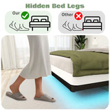 HusDream Floating Bed Frame Queen with Smart LED Lights and Charging Station 8 Inch Metal Platform Bed Frames Queen Size,Stable Structure,Under Bed Storage Space,No Box Spring Needed (8 Inch, Queen) HusDream