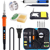 LDK Soldering Iron Kit, 100W Digital Soldering Iron Cautin for Electronics, Soldering Iron Pen Soldering Gun Jewelry Welding Kit with 5pcs Tips, Stand, Solder, Solder Paste, Solder Sucker, Tweezers LDK