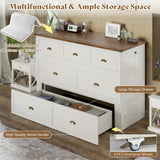 AMERLIFE Queen Size Murphy Bed, Farmhouse Cabinet Bed Frame with Charging Station and Storage Drawer for Bedroom/Office/Guest Room, White+Barnwood AMERLIFE