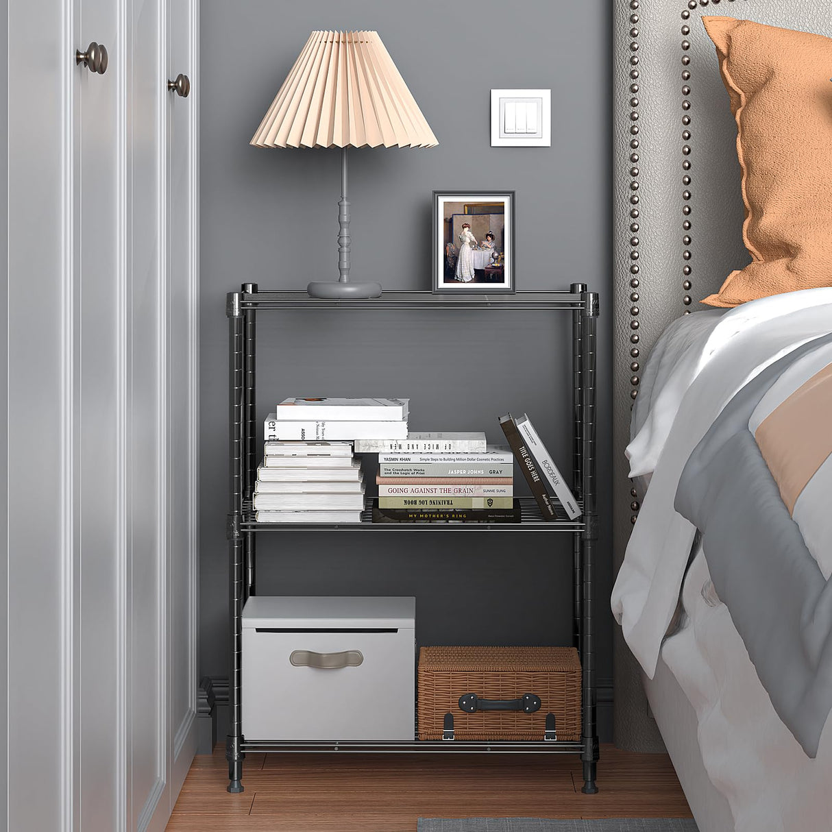 MZG 450 lbs Steel Storage Shelving 3-Tier Utility Shelving Unit Steel Organizer Wire Rack for Home,Kitchen,Office (11.8" D x 17.7" W x 26.3" H) M MZG