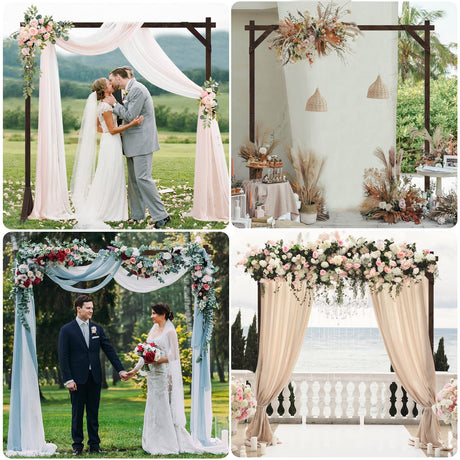 Xiomot 7.2FT Wedding Arch Square Wood Wedding Arches for Ceremony Wooden Wedding Arbor Backdrop Stand for Indoor Outdoor Wedding Party Proposal Scene Garden Beach Forest Rustic Boho Decoration Xiomot