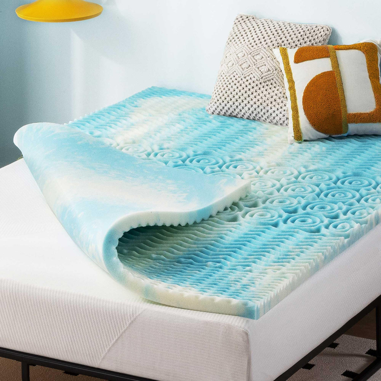 Best Price Mattress 2 Inch 5-Zone Swirl Gel Aerobreeze Foam Mattress Topper, CertiPUR-US Certified, Dorm Essentials, Twin Best Price Mattress