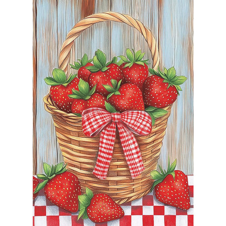 GHHKUD Strawberry Diamond Painting Kits for Adults, DIY 5D Summer Fruits Diamond Painting, Full Drill Flowers Diamond Art Kits Art Pictures Perfect for Relaxation and Home Wall Decor 30x40cm GHHKUD
