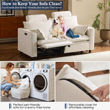 PALLOME Electric Loveseat Recliner, Power Reclining Sofa with USB Ports, Comfy Cloud Couch Chenille for Living Room, Soft Oversized Sofa with Pillows, Headrest for Comfort (Cream) PALLOME