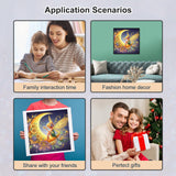 WSLWXSHM 5D Special Shape Diamond Art Kits for Beginners, Diamond Painting Kits for Adults Moon Fairy, Crystal Rhinestones Diamond Painting for Home Wall Decoration Gift 12×12inch, Elf Girl WSLWXSHM