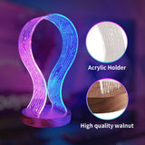 CoolGift Mart Gifts for Gamers and Music Lovers, Light Up Headphone Stand, Walnut Wood Headset Holder with Blue Pink LED Night Light, Ideal Desk Accessory CoolGift Mart