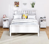 OtterOasis Farmhouse Nightstand with Charging Station and Barn Door, Bedside Table with Open Compartment and Storage, Side End Table for Bedroom, White OtterOasis