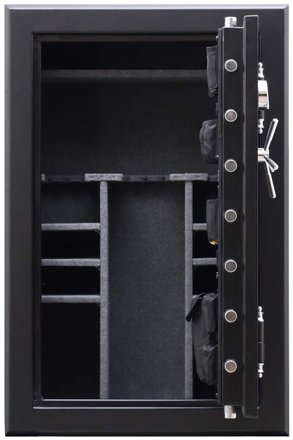 STEELWATER GUN SAFES New Improved Heavy Duty E.M.P Proof, 39 Long Gun, 2 Hour Fire Protection, Auto LED LIghts, Dehumidifier, Door Organizer, Interior Outlet, for Rifles, and more. AMHD593924-EMP