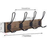 Homagic Solid Pine Wood Towel Rack Rustic Coat Rack Wall Mounted Coat Hook with 4 Farmhouse Hooks Rustic Towel Racks for Bathroom Entryway Kitchen Towel Coat Hat Purse Robes (Brown) Homagic