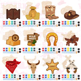 JellyArch 24 Pcs West Cowboy Painting Kits Unfinished Wood Hat Boots Cutouts DIY Wooden Painting Bulk Crafts for Adults West Cowboy Cutouts Refrigerator Magnets for Home Decoration JellyArch