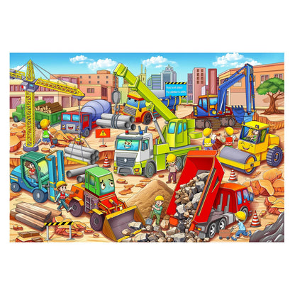 Large Piece Jigsaw Puzzles for Kids Ages 4-6 6-8 8-10 Year Old 100 Pieces Jigsaw Puzzles for Kids Construction Engineering Vehicle Puzzles Educational Toys Gift for Children Boys Girls Ages 4-10