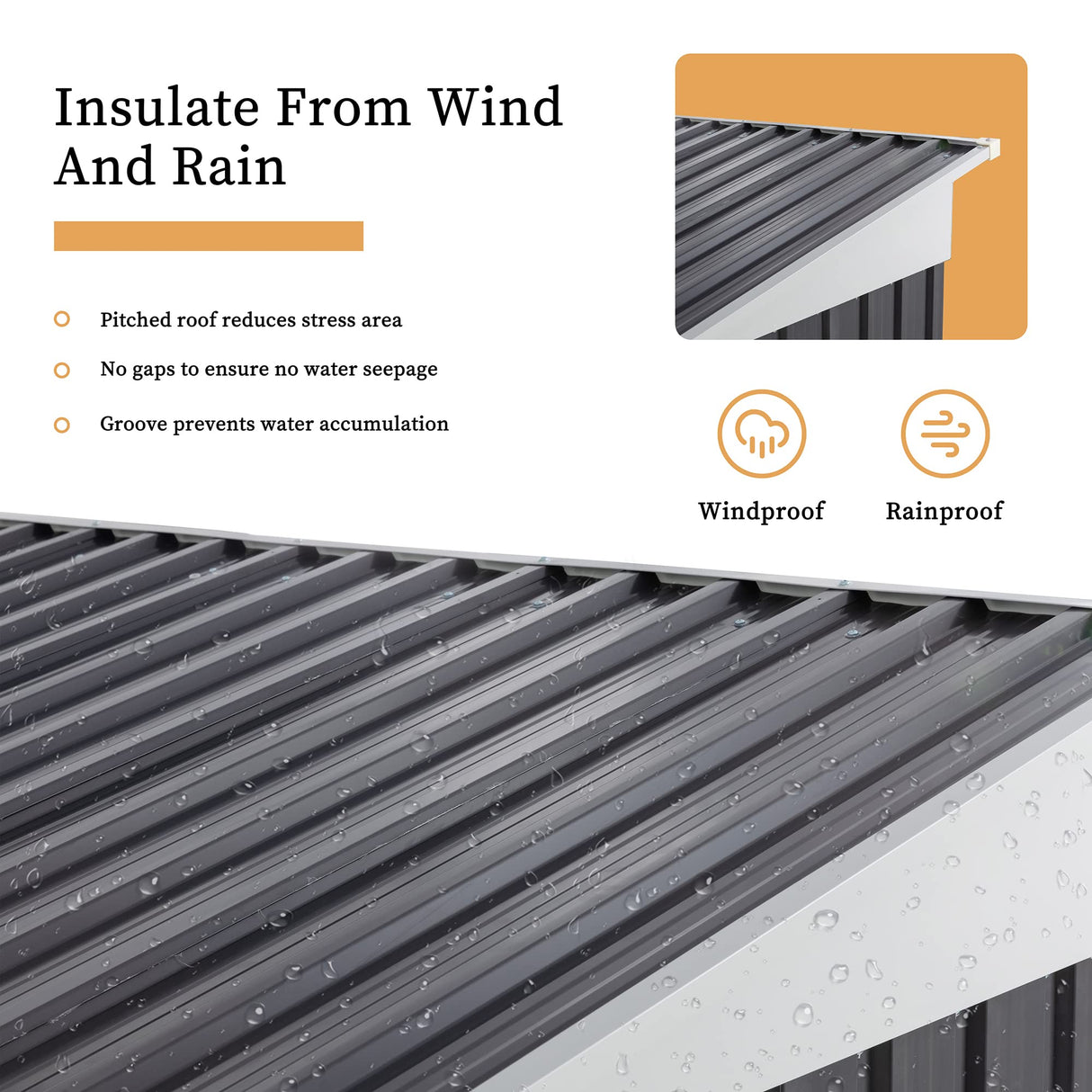 Vongrasig 5 x 3 x 6 FT Outdoor Storage Shed Clearance with Lockable Door Metal Garden Shed Steel Anti-Corrosion Storage House Waterproof Tool Shed for Backyard Patio, Lawn and Garden (Dark Gray) Vongrasig