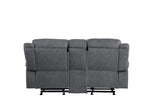 Acme Zubaida Reclining Loveseat with USB Dock and Console in 2-Tone Gray Velvet Acme