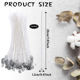 Cotton Candle Wick 100 PCS Candle Wicks for Candle Making, 8'' Candle Wicks Candle Cotton Wicks Candle Making Supplies Pre-Waxed for Candle Making,Candle DIY, Thick Candle Wick with Base Psyqtsuary