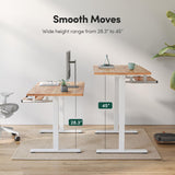 FEZIBO Standing Desk with Keyboard Tray, 60 × 24 Inches Electric Height Adjustable Desk, Sit Stand Up Desk, Computer Office Desk, Light Rustic FEZIBO