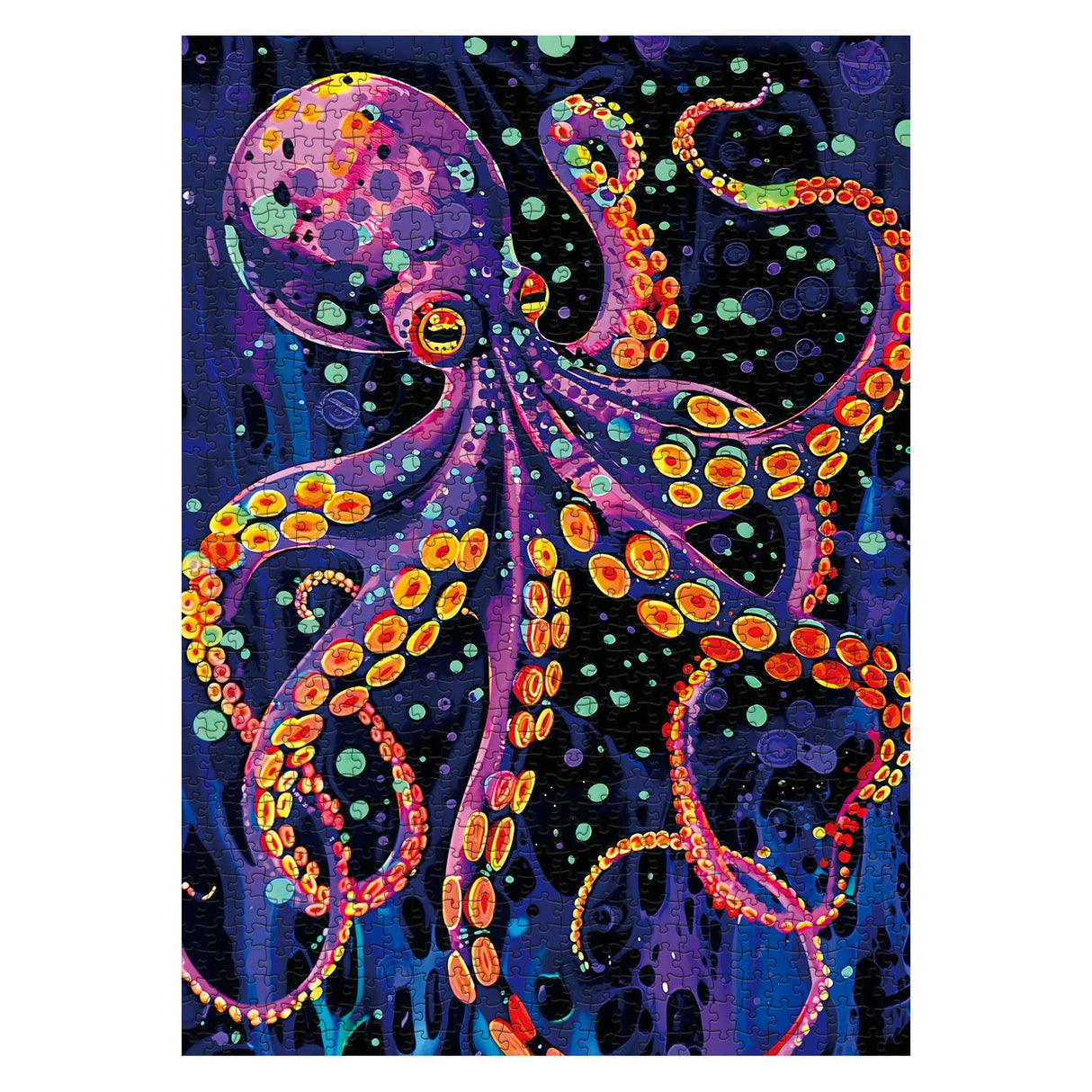 Magic Ocean Octopus Puzzle for Adults 1000 Pieces, Deep Sea Animal Jigsaw Puzzle, Colorful Art Puzzle Rainbow Glowing Challenging Puzzles BBOLDIN