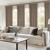 Topfinel Extra Long Total Blackout Linen Curtains 120 Inches Long for Living Room Large Window with Hooks Rings, Pinch Pleated Cold Blocking Acoustic Heavy Taupe Track Curtains 2 Panels 10 FT Topfinel