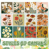 MotiMind 12 Sets Framed Paint by Number Kit for Adults with 12 Wooden Easels, 12 Disposable Apron, 12 Pigment 12 Brush, 12 Palette, DIY Acrylic Paint by Number Kits for Party(Flower) MotiMind